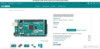 Arduino Mega 2560 Rev3 s krabicou + zakladná doska + Kable - 6