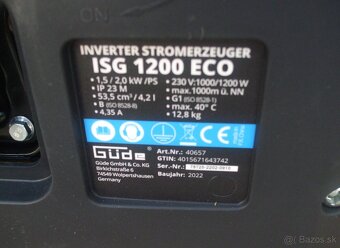 Elektrocentrala invertorova GUDE 1200W mala spotreba benzinu - 6