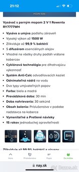 Vysávač a parný mop v jednom Rowenta RY7777WH - 6