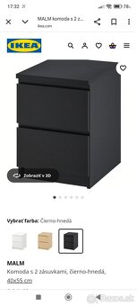 Na predaj 2ks nočný stolík MALM IKEA - 6
