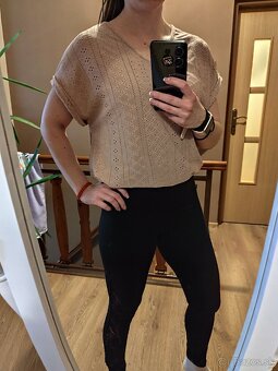 Dámske dierkované tričko staroružovej farby - 6