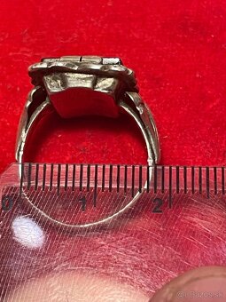 starozitny strieborný prsteň -monogram CS - 6