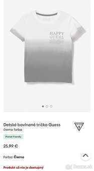 Detské tričko z kolekcie Guess veľkosť cca 116/122 - 6