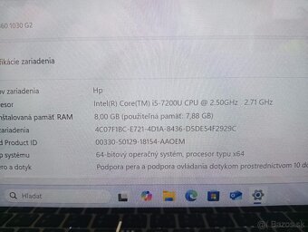 predám dotykový Hp elitebook x360 , Intel® Core™i5, Win 11 - 6