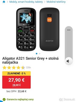 Predam mobil Aligator A321 Senior s SOS funkciou - 6