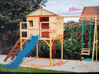 Detské ihrisko/domček z masívu, ručná práca - 6