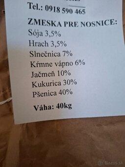 Predám zmesku pre nosnice sliepky 40kg - 6