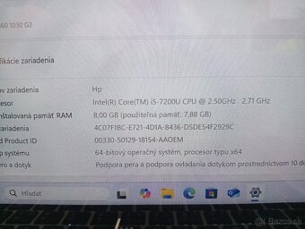 predám dotykový Hp elitebook x360 , Intel® Core™i5, Win 11 - 6