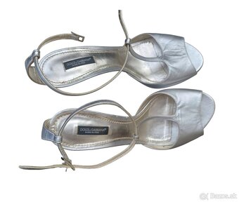 DOLCE GABBANA strieborné kožené sandále 38.5 originaly - 6