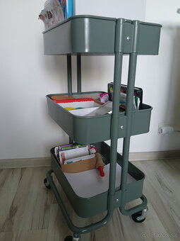 Ikea vozik na kolieskach sivozeleny - 6