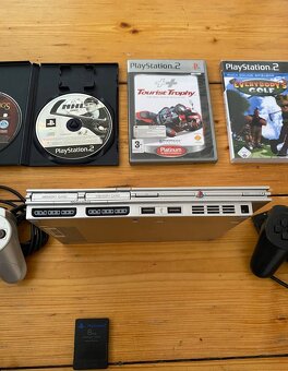 PlayStation 2 PS2 Konzola 4x hra 2x ovládač Strieborná - 6