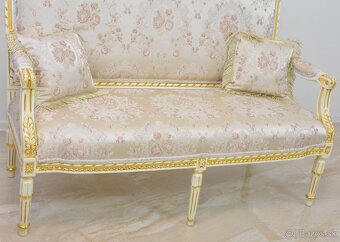 Zámecké řezbované sofa - čalouněné - 6