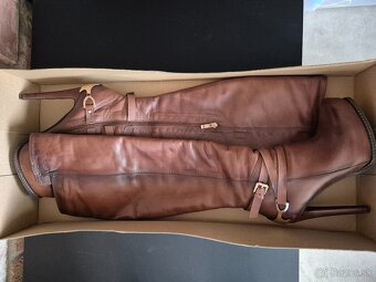 Hnedé vysoké čižmy, veľkosť 39 - 6