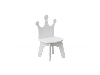 Detská stolička Baby-raj – biela, tvar koruny, motív obláčik - 6
