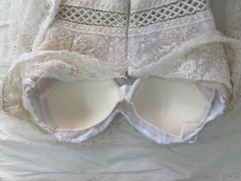 Ivory šaty z francúzskej čipky - 6