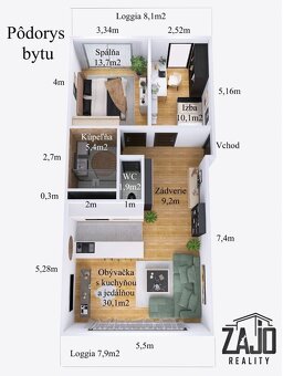 3-izbový byt v projekte Vila Nizza, novostavba - Tr. Teplice - 6