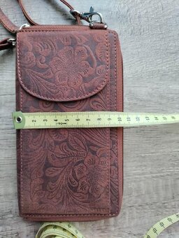 Kožená kabelka na mobil - peňaženka - 6