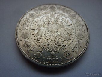 R-U vzácnejšia 5 koruna 1909 Schwartz vo veľmi peknom stave - 6