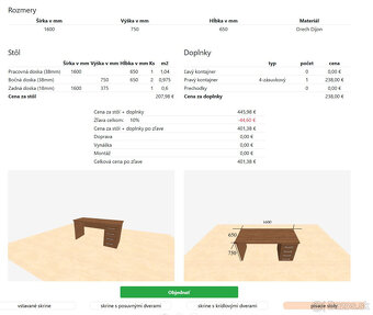 Pisaci stol - 160 x 65, masiv, orech, woodservice - 6
