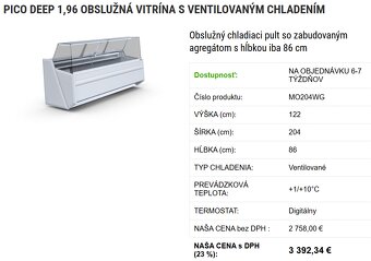Chladiaca vitrína Pico Deep 1.96 - 6