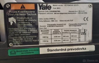 Yale GLP20SVX VZV – LPG, 2000kg, zdvih 4,9m, bočný posuv - 6