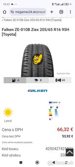 205/65 R16 letné falken - 6