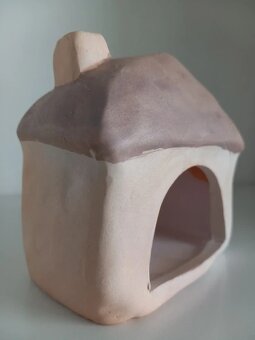 Sada 3ks ručne robené keramické domčeky na sviečku - 6