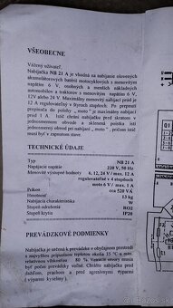 Predám nabíjačku NB 21 A na autobatérie - 6