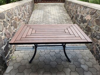 Záhradný drevený stôl na terasu - 6