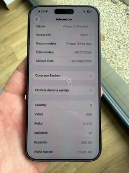 iPhone 15 pro Max 256gb Grey ako novy v zaruke, komplet - 6