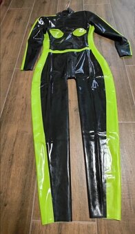 Latexovy catsuit - zeleno/čierný - 6