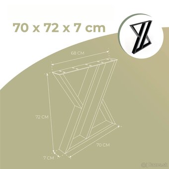Stolové nohy, kovové v tvare Z čierne 2 ks - 6