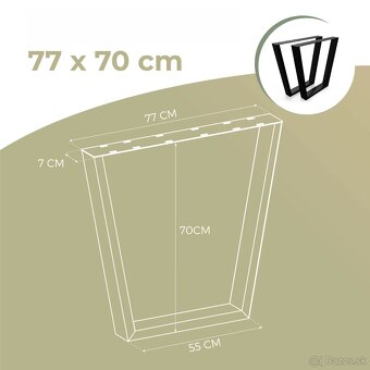 Stolové nohy, kovové v tvare V čierne 2 ks - 6