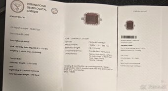 Briliantovy prsten s 12.11ct rubinom - 6