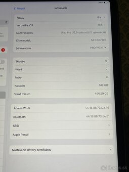 iPad Pro 12,9 5. generácia - 512gb s M1 procesorom - 6