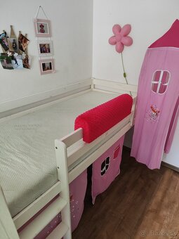 Detská vyvýšené posteľ so šmykľavkou 2x - 6