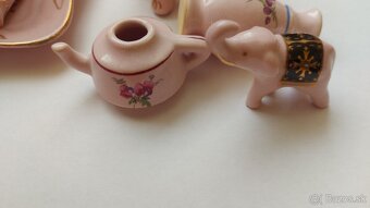 Ružový mini porcelán a miniaturky - 6