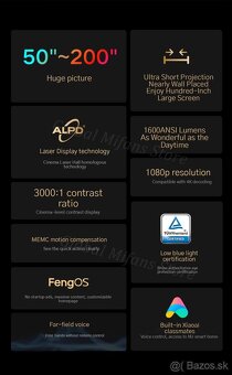 Laserový projektor Formovie Fengmi R1 UST 4K- Nový a zabalen - 6