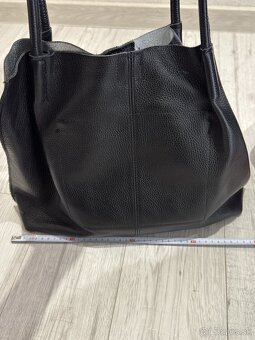 Čierna kožená kabelka - 6