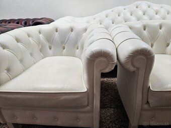 CHESTERFIELD ŠTÝL,KOŽENÁ BIELA - VIANOČNÁ ZĽAVA - 6