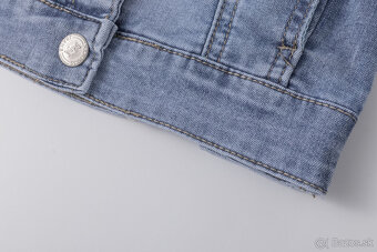 Dievčenská rifľová bunda s volánikmi – nová - 6