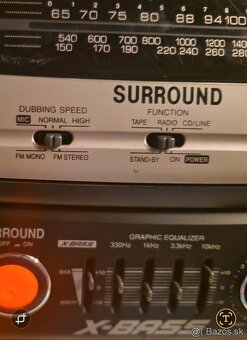 X- BASS dvojkazetový Rádiomagnetofón SHARP SURROUND - 6