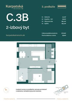RADO | Rezidencia Karpatská (C.3B), 2i byt 57 m2 s loggiou 5 - 6