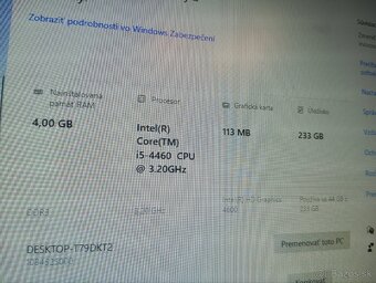 Predám desktop Lenovo M73 i5-4460 3,2 GHz RAM 4/ 233 HDD - 6
