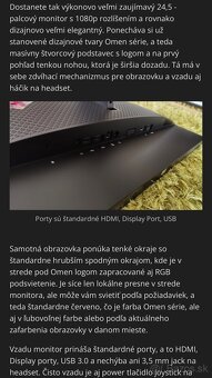 HP OMEN X 25 Gaming Display 240hz - nový - 6