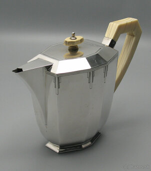JEMNÝ ČAJOVÝ SERVIS V ŠTÝLE ART DECO STRIEBRO 1936 SHEFFIELD - 6