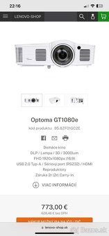 Projektor Optoma GT1080e - 6