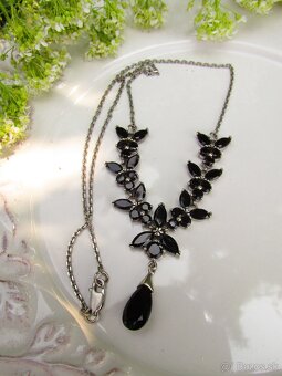 Dámsky strieborný náhrdelník osádzaný kameňom Granát, Ag 925 - 6