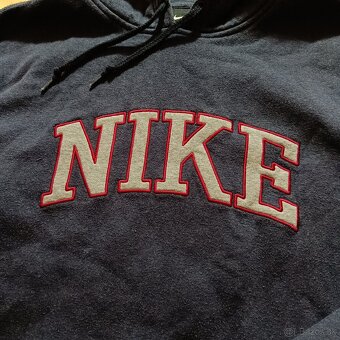 Nike modrá mikina s veľkým logom spellout y2k vintage XL - 6