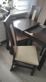 Jedálenský masívny stôl + 4x stoličky - 6